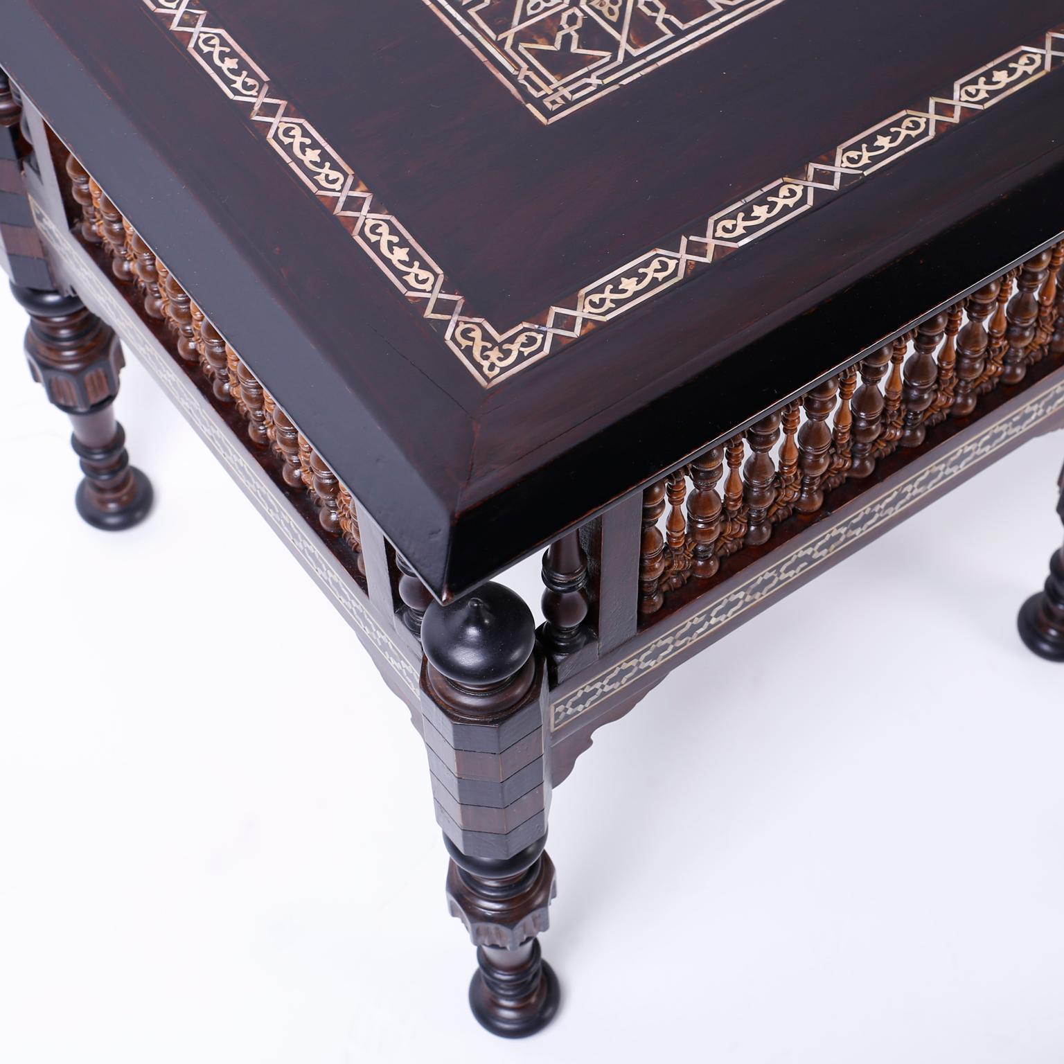 20th Century Pair of Inlaid Syrian Tables