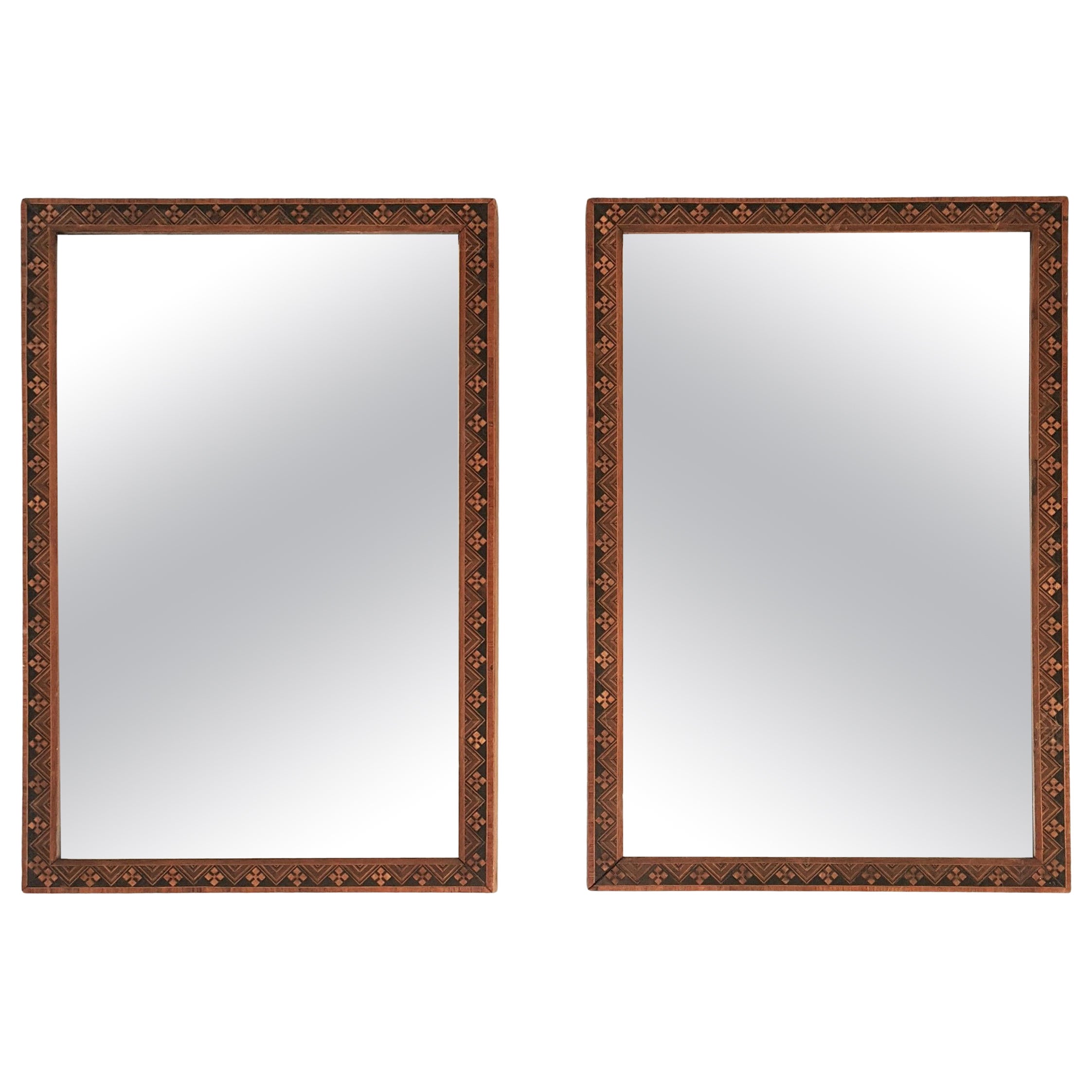 Pair of Inlaid wall mirror