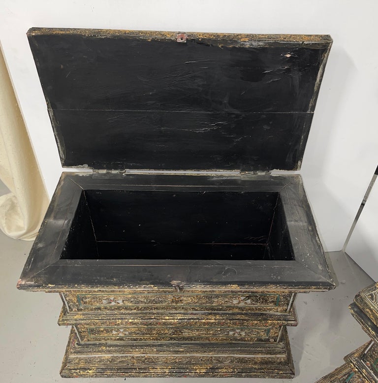 Pair of Inlaid Wedding Dowry Chests For Sale at 1stDibs