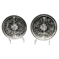 Pair of Intaglio Engraved Glass Plates by Stevens & Williams