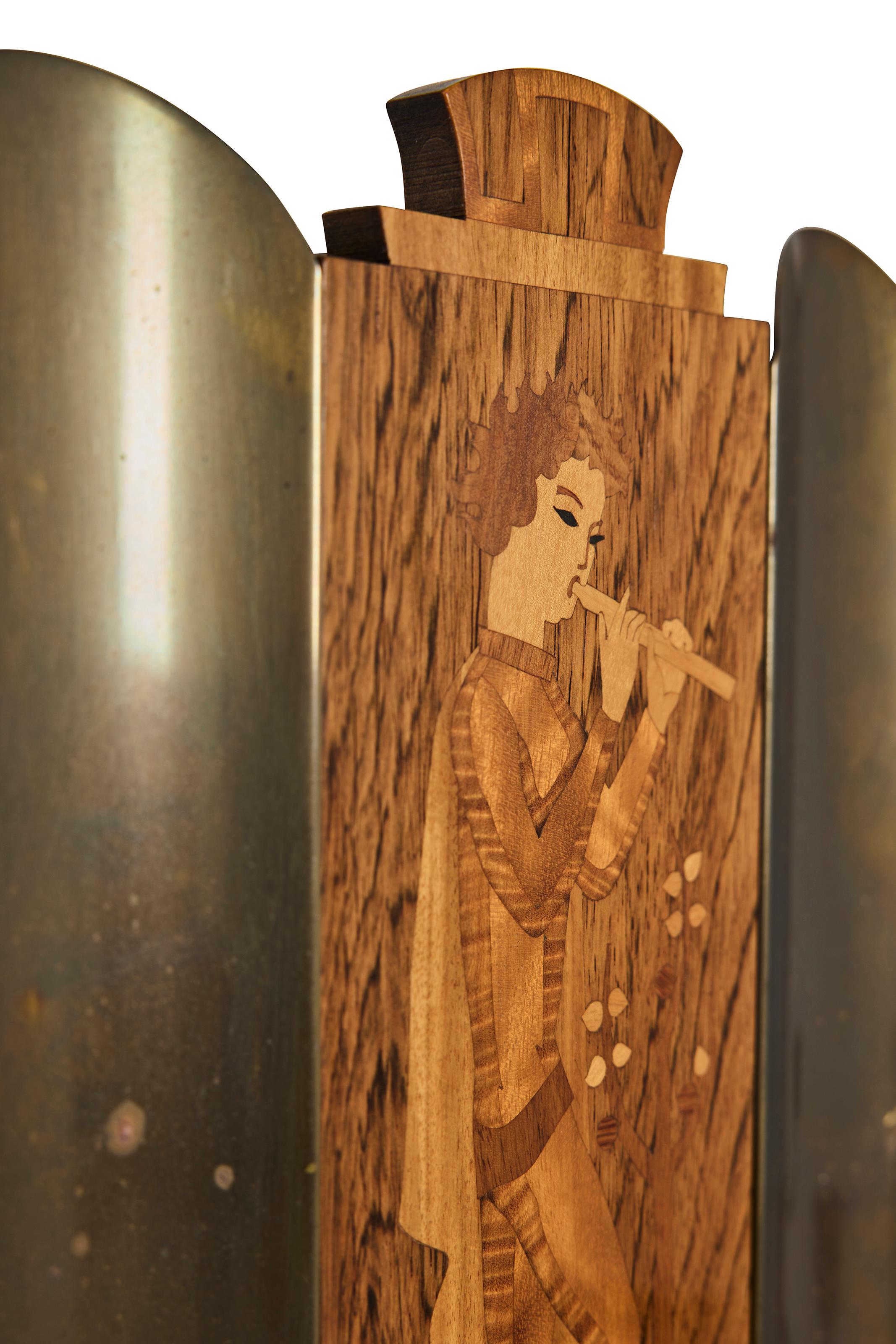 Svedese Coppia di lampade da parete in intarsio, Birger Ekman per Mjölby Intarsia, Svezia in vendita