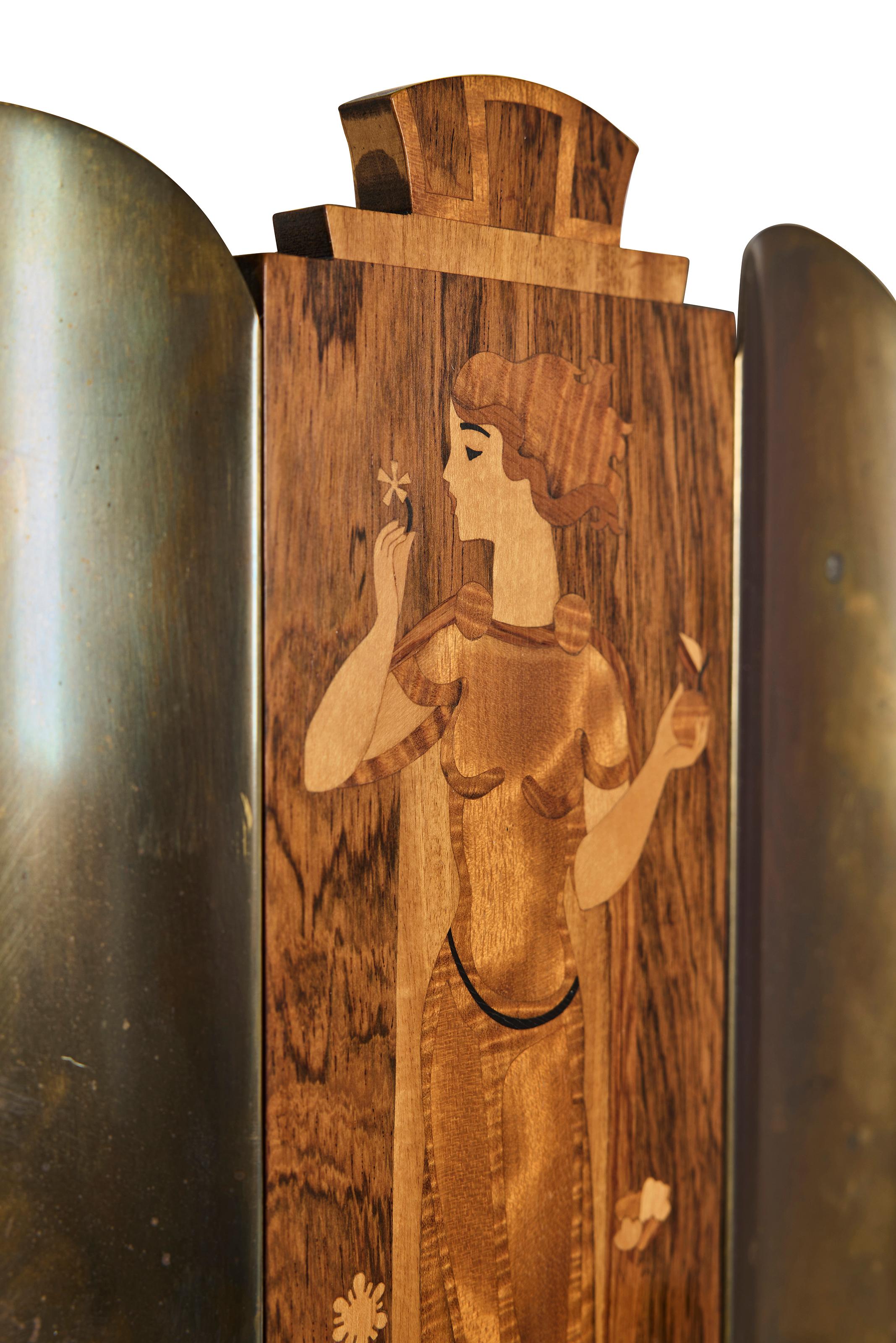 Intarsio Coppia di lampade da parete in intarsio, Birger Ekman per Mjölby Intarsia, Svezia in vendita