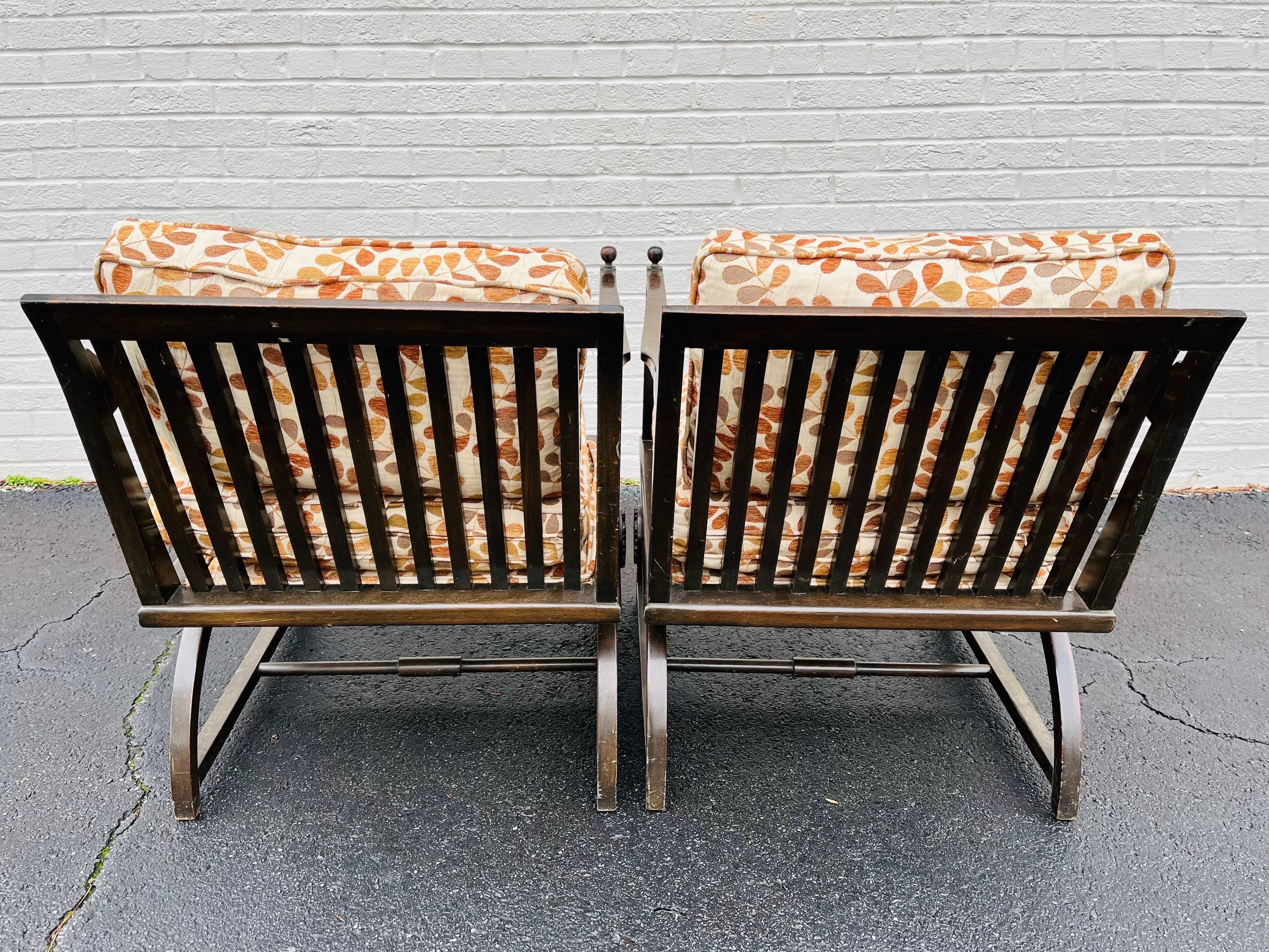 Pair of Interesting Wood Slat Arm Chairs with a Vienna Secession Sensibility For Sale 9