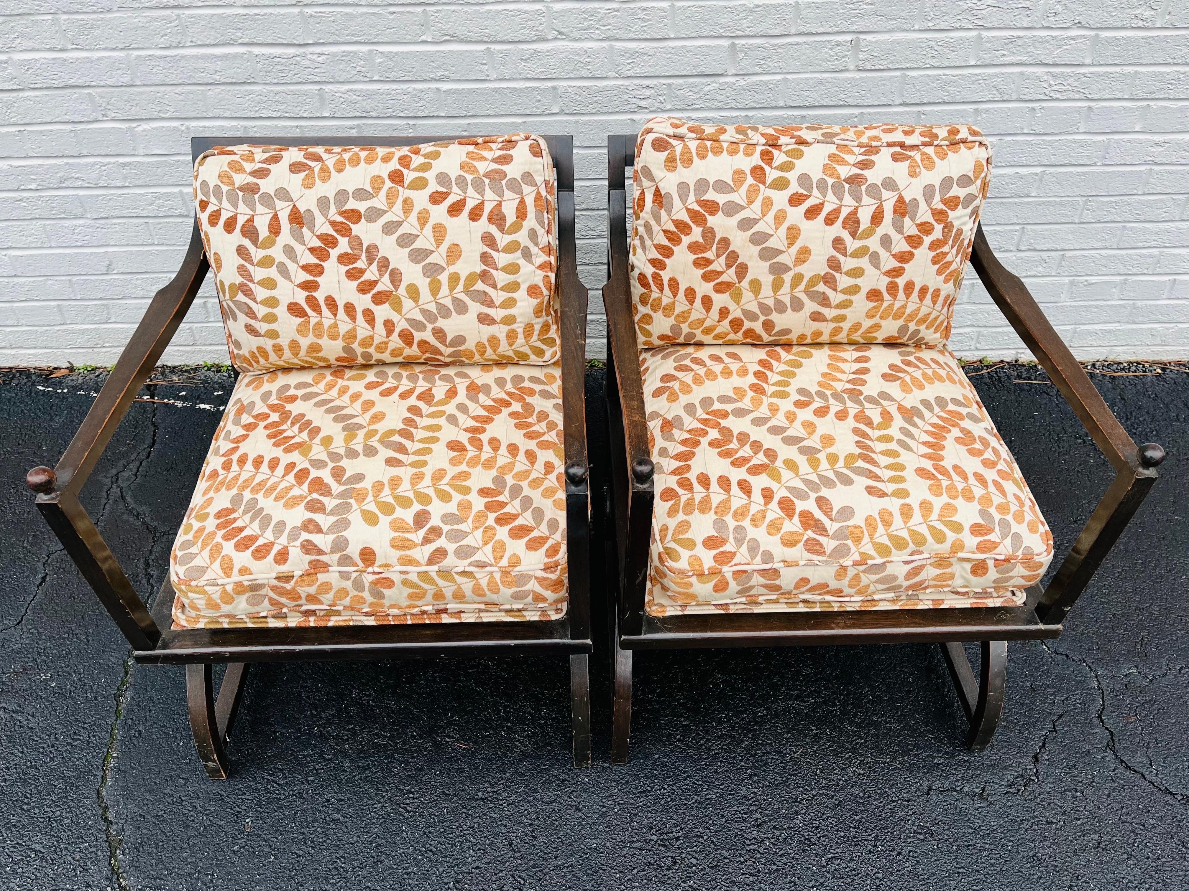Pair of Interesting Wood Slat Arm Chairs with a Vienna Secession Sensibility For Sale 11