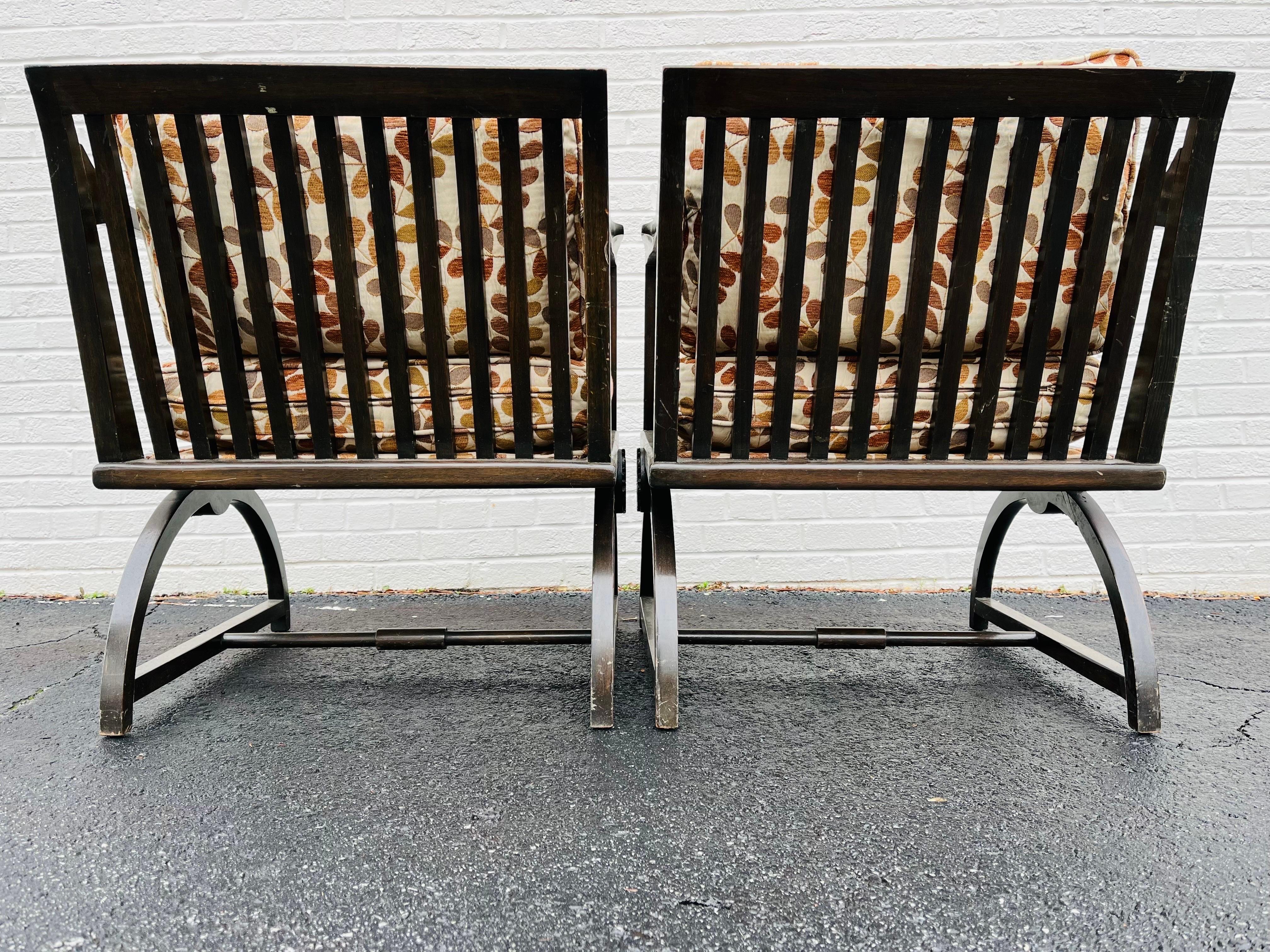 20th Century Pair of Interesting Wood Slat Arm Chairs with a Vienna Secession Sensibility For Sale