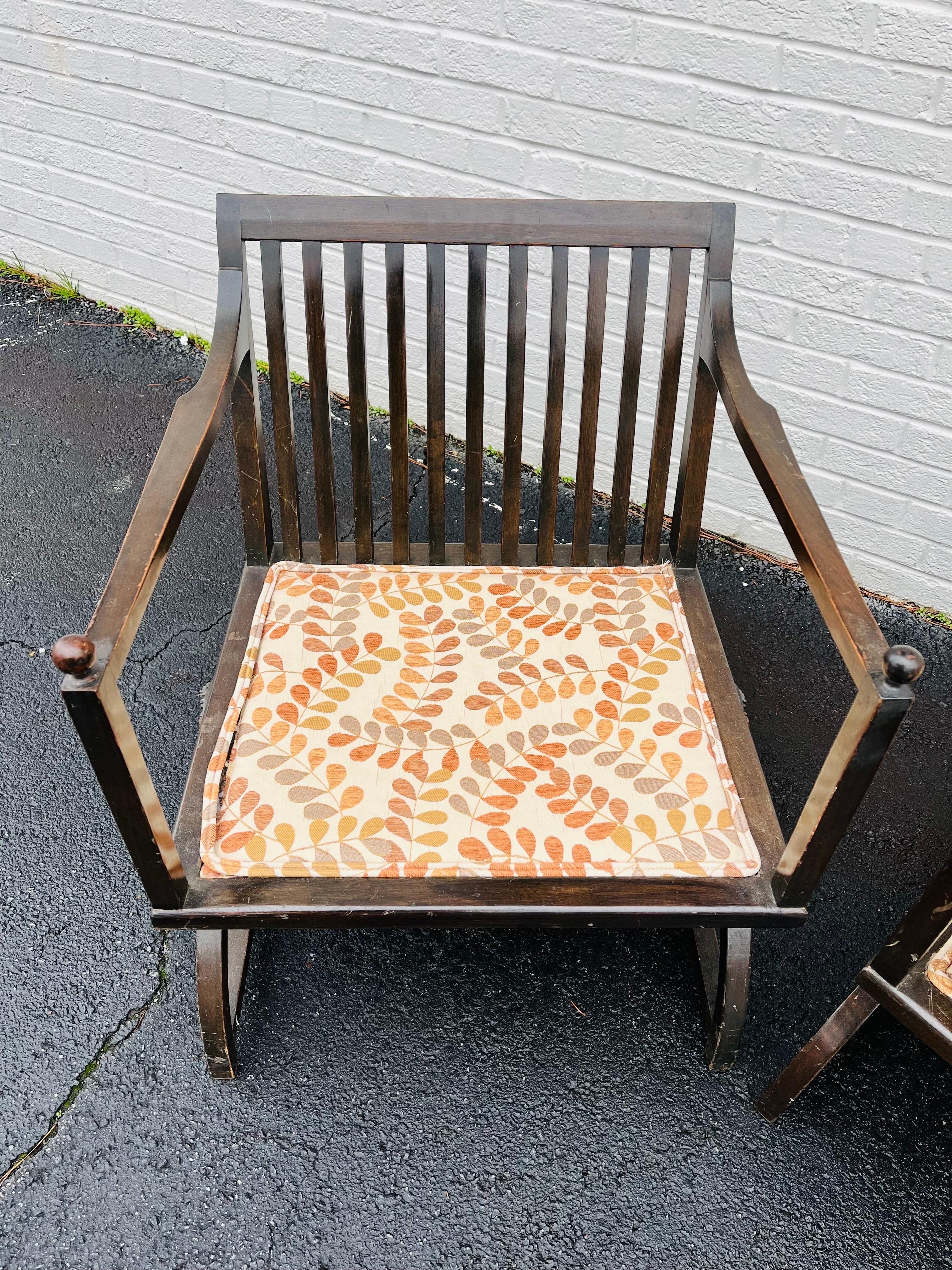 Pair of Interesting Wood Slat Arm Chairs with a Vienna Secession Sensibility For Sale 4