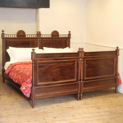 Pair of Interlocked French Antique Wooden Beds, WK183