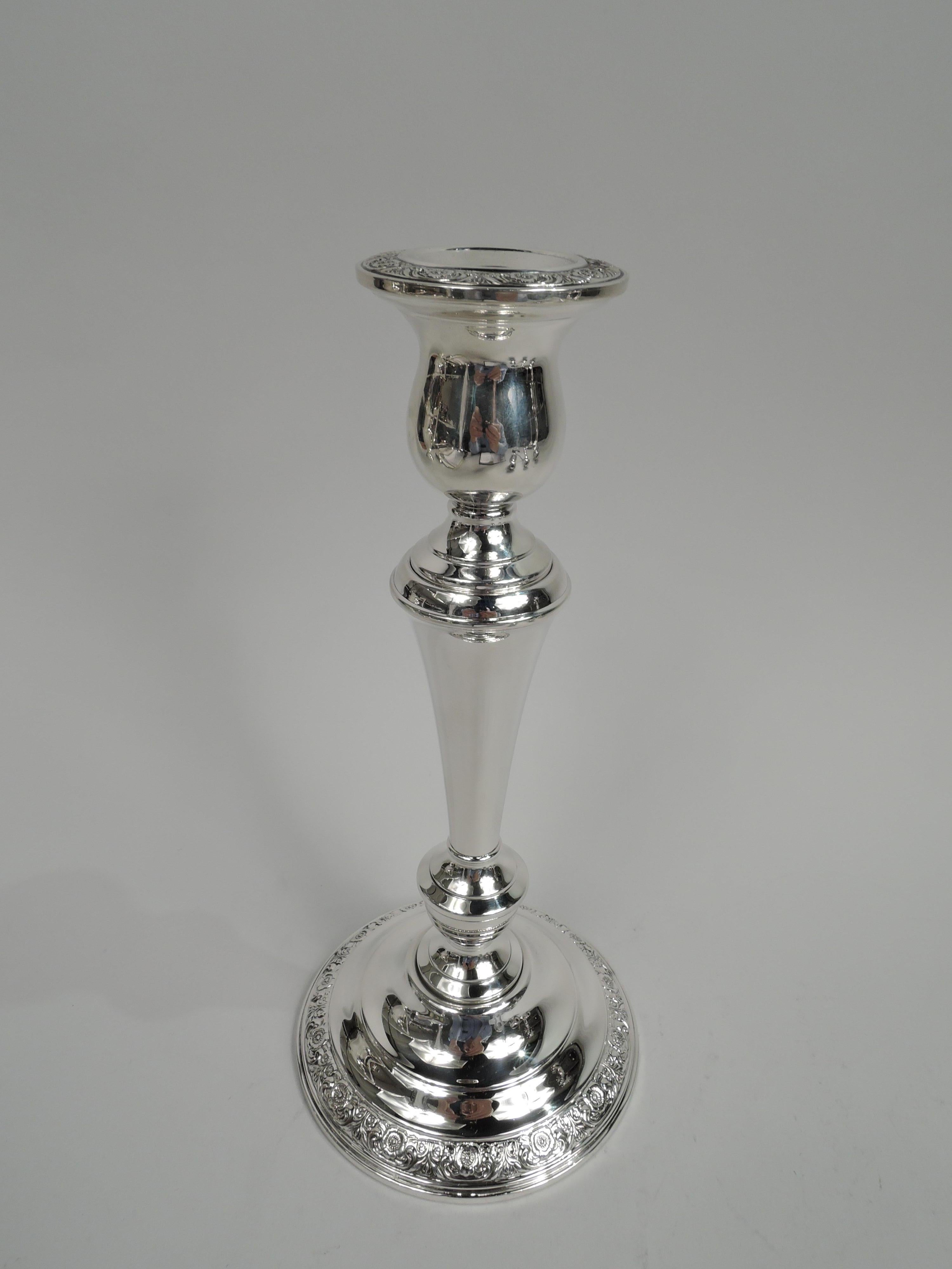 Pair of International Prelude Sterling Silver 3-Light Candelabra In Good Condition In New York, NY