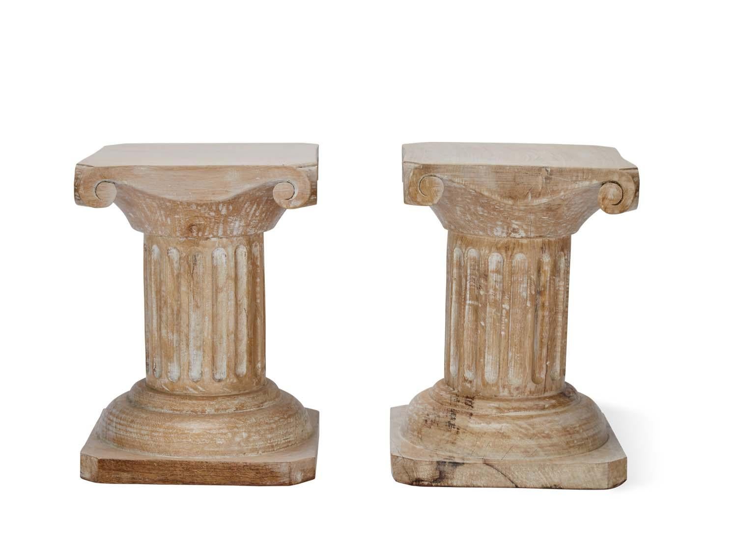 Pair of Ionic column pedestal side tables
Dimensions: 12