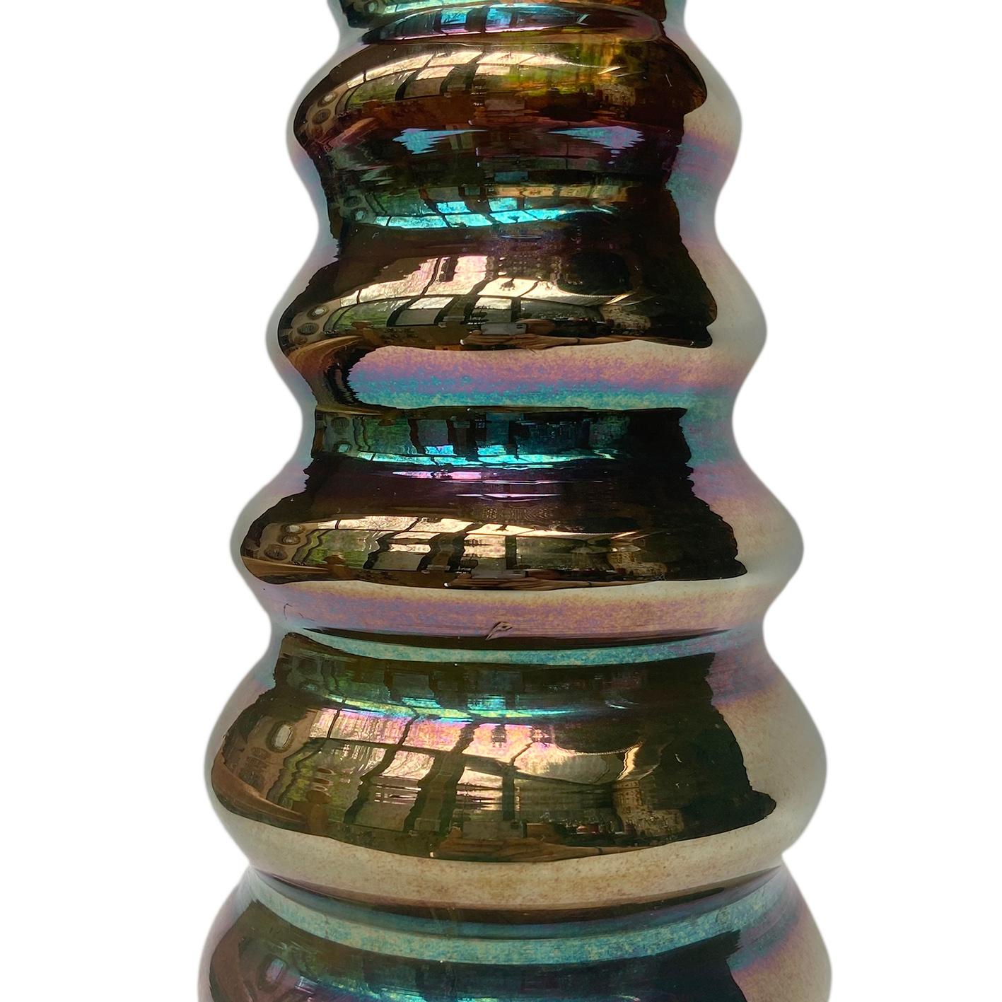 vintage iridescent glass vase