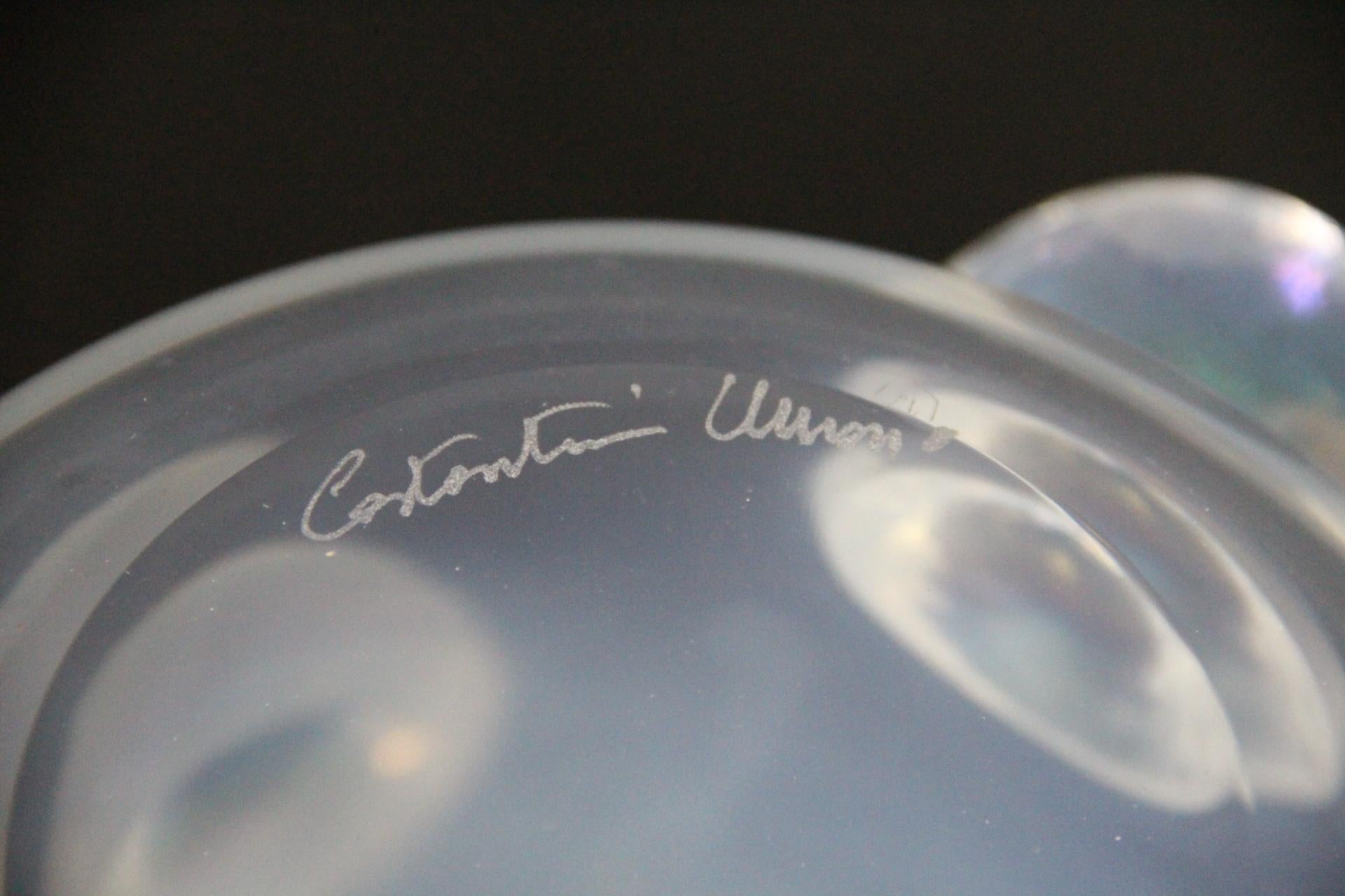 Pair Of Iridescent Mother-of-Pearl Murano Glass Large Vase Signed Cenedese For Sale 4