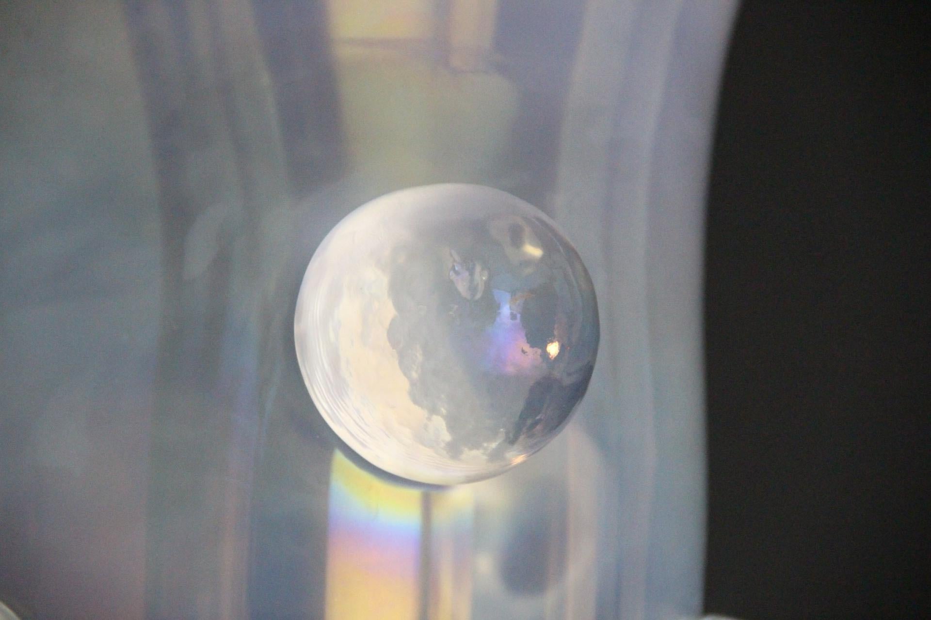 Pair Of Iridescent Mother-of-Pearl Murano Glass Large Vase Signed Cenedese For Sale 7