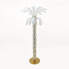 Pair of Iridescent Murano Glass Palm Tree Floor Lamps