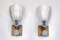 Pair of Iridescent Murano Glass Sconces, Piattelli curated Maestro collection