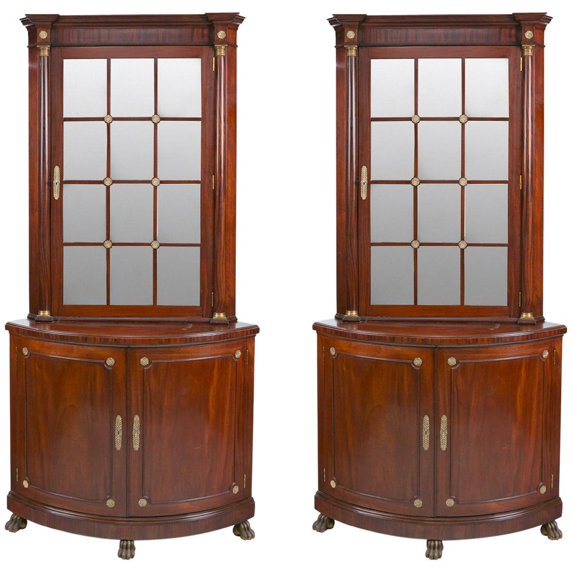Pair of Irish 19th Century Corner Cabinets