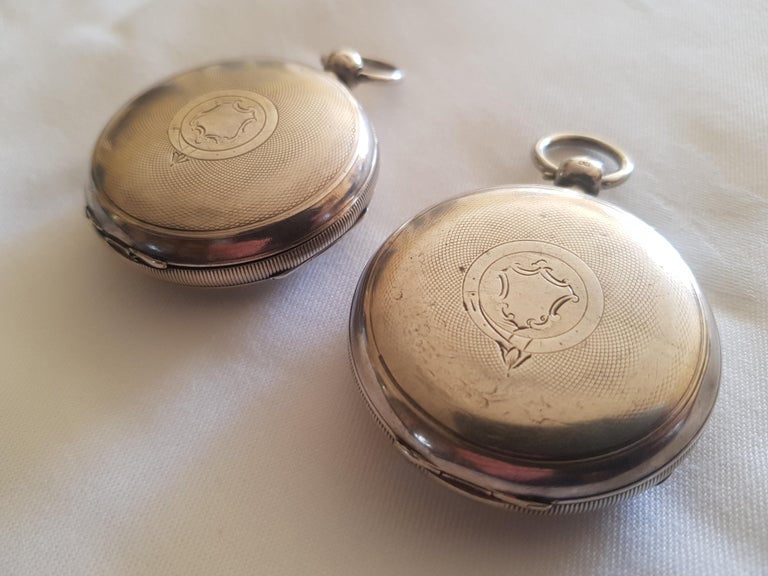 Pair of Irish 19th Century Silver Pocket Watches For Sale at 1stDibs