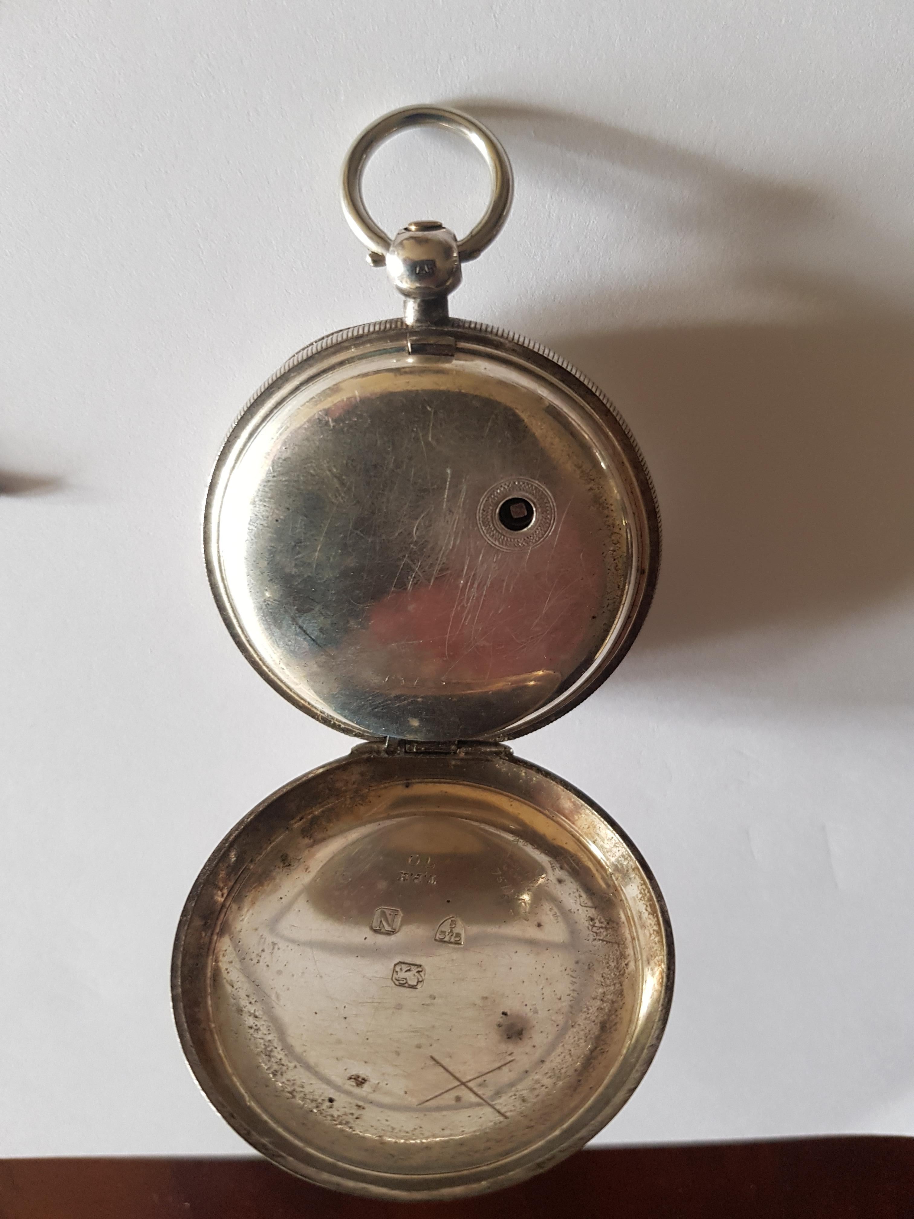 Northern Irish Pair of Irish 19th Century Silver Pocket Watches For Sale