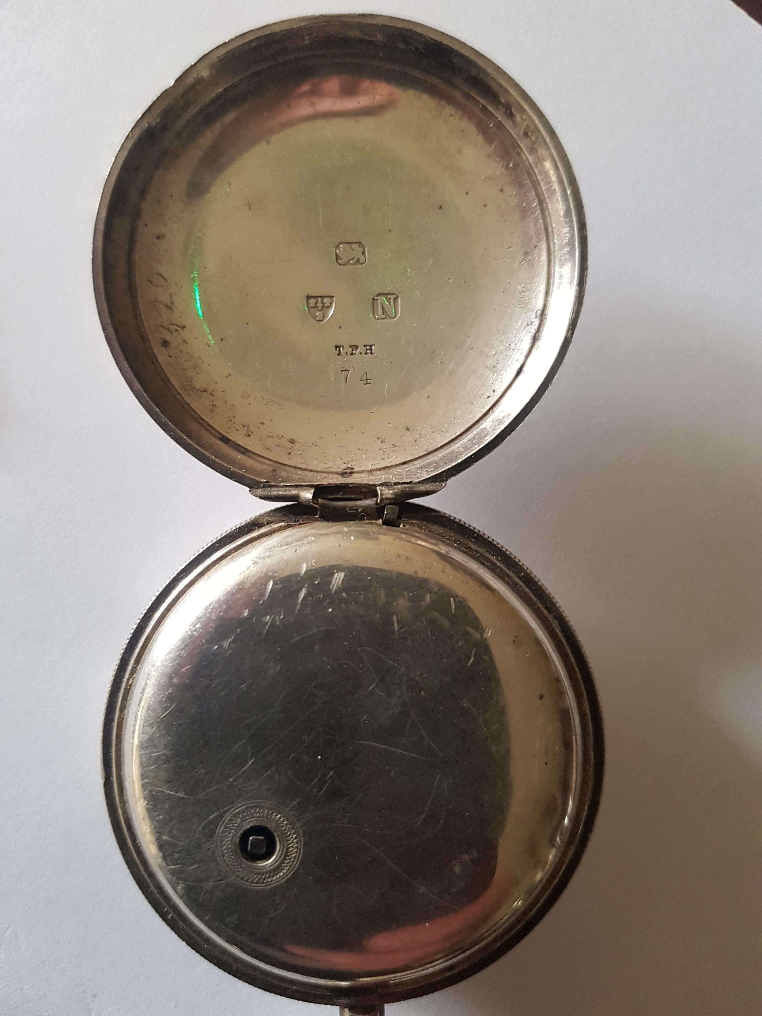 Pair of Irish 19th Century Silver Pocket Watches In Fair Condition For Sale In Dromod, Co. Leitrim
