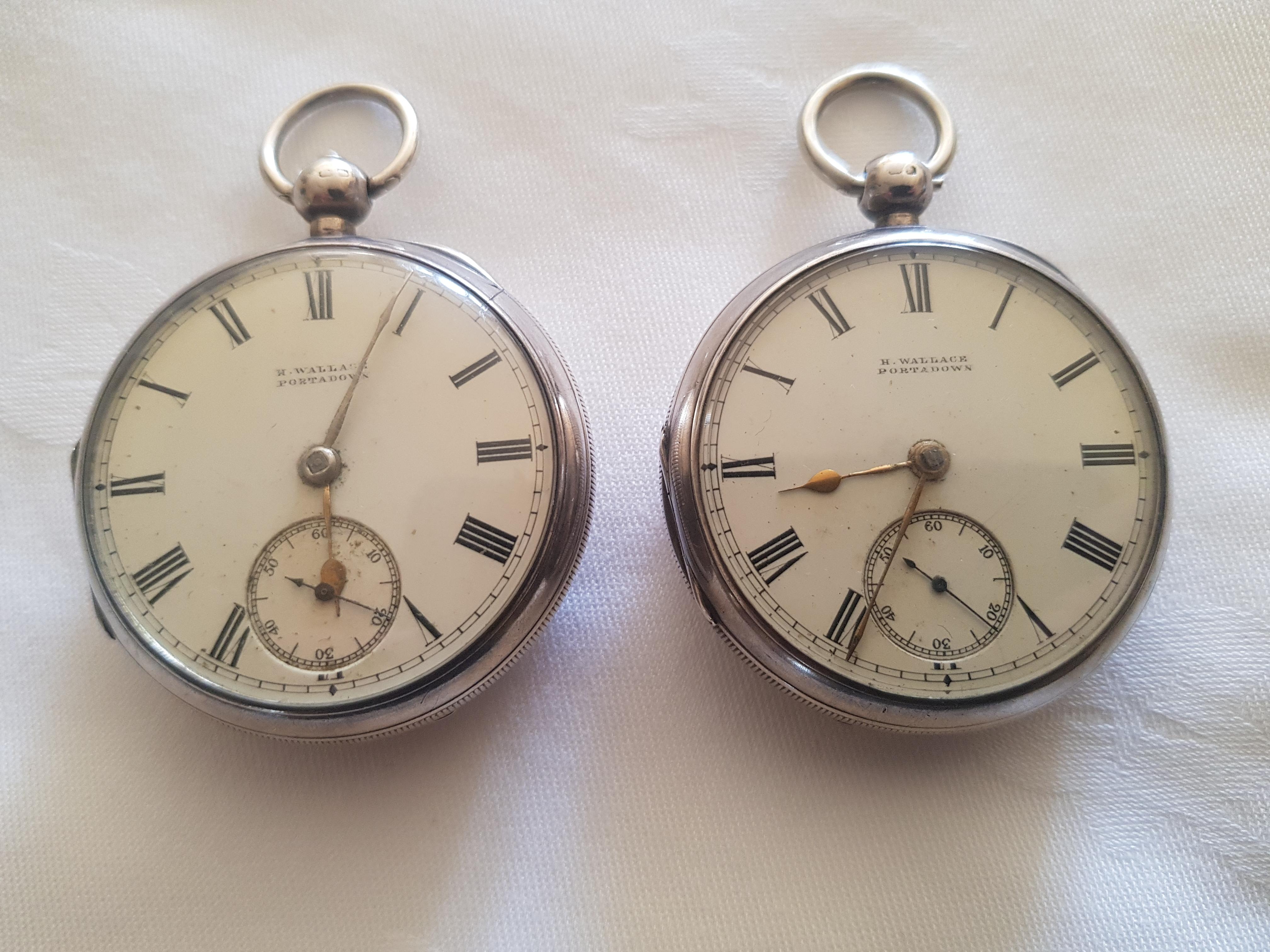 Pair of Irish 19th Century Silver Pocket Watches For Sale 1