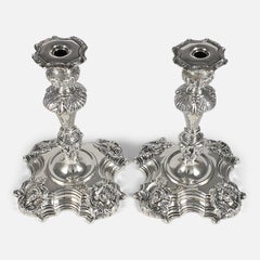 Pair of Irish Sterling Silver Candlesticks, 1969