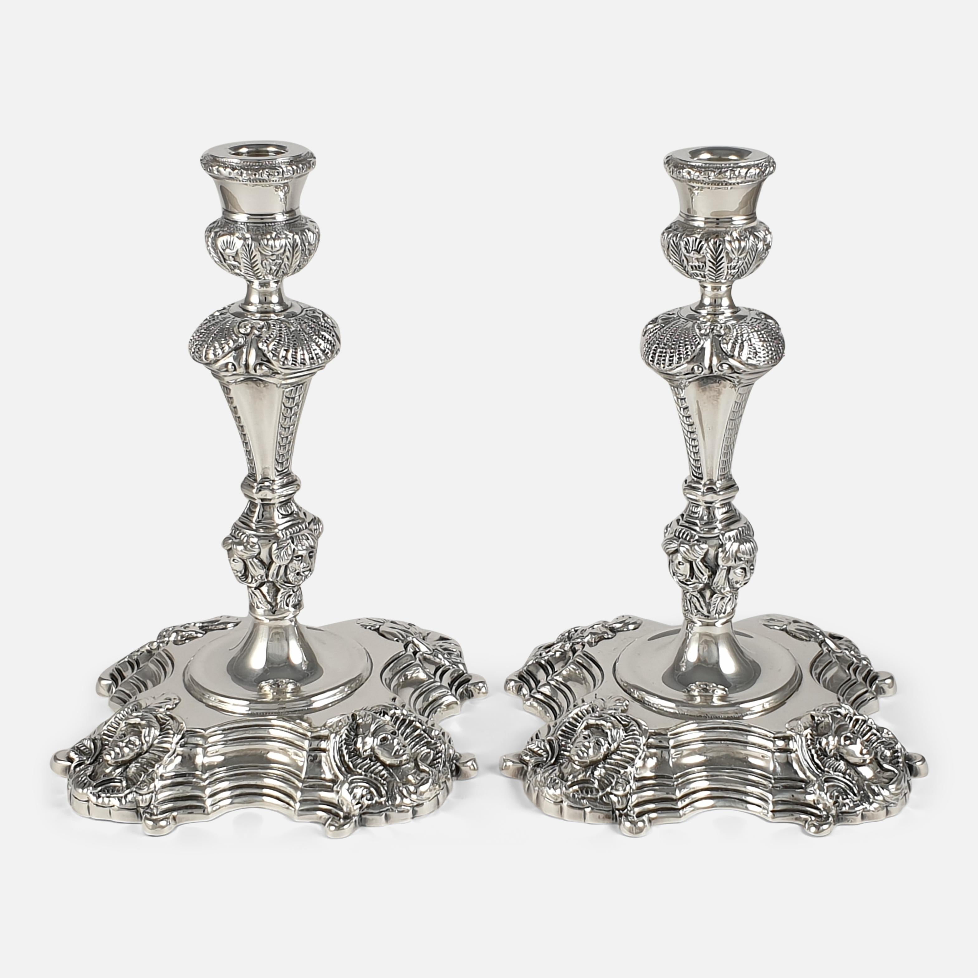 Pair of Irish Sterling Silver Candlesticks, 1969 For Sale 3