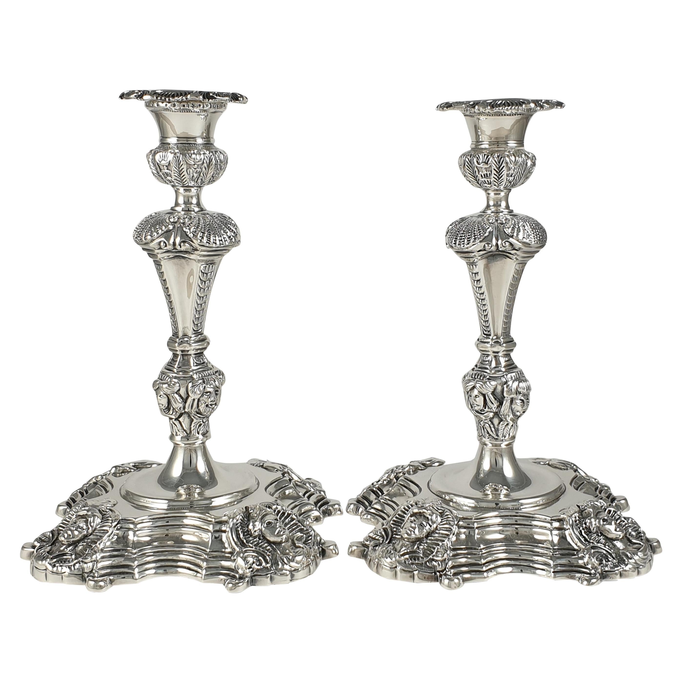 Pair of Irish Sterling Silver Candlesticks, 1969 For Sale