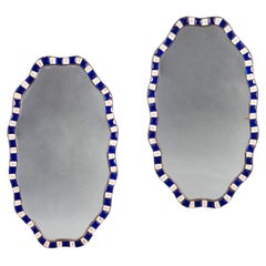 Pair of Irish Cut Glass Anamorphic Mirrors