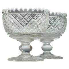 Pair of Irish Cut Glass Serving Bowls, circa 1840
