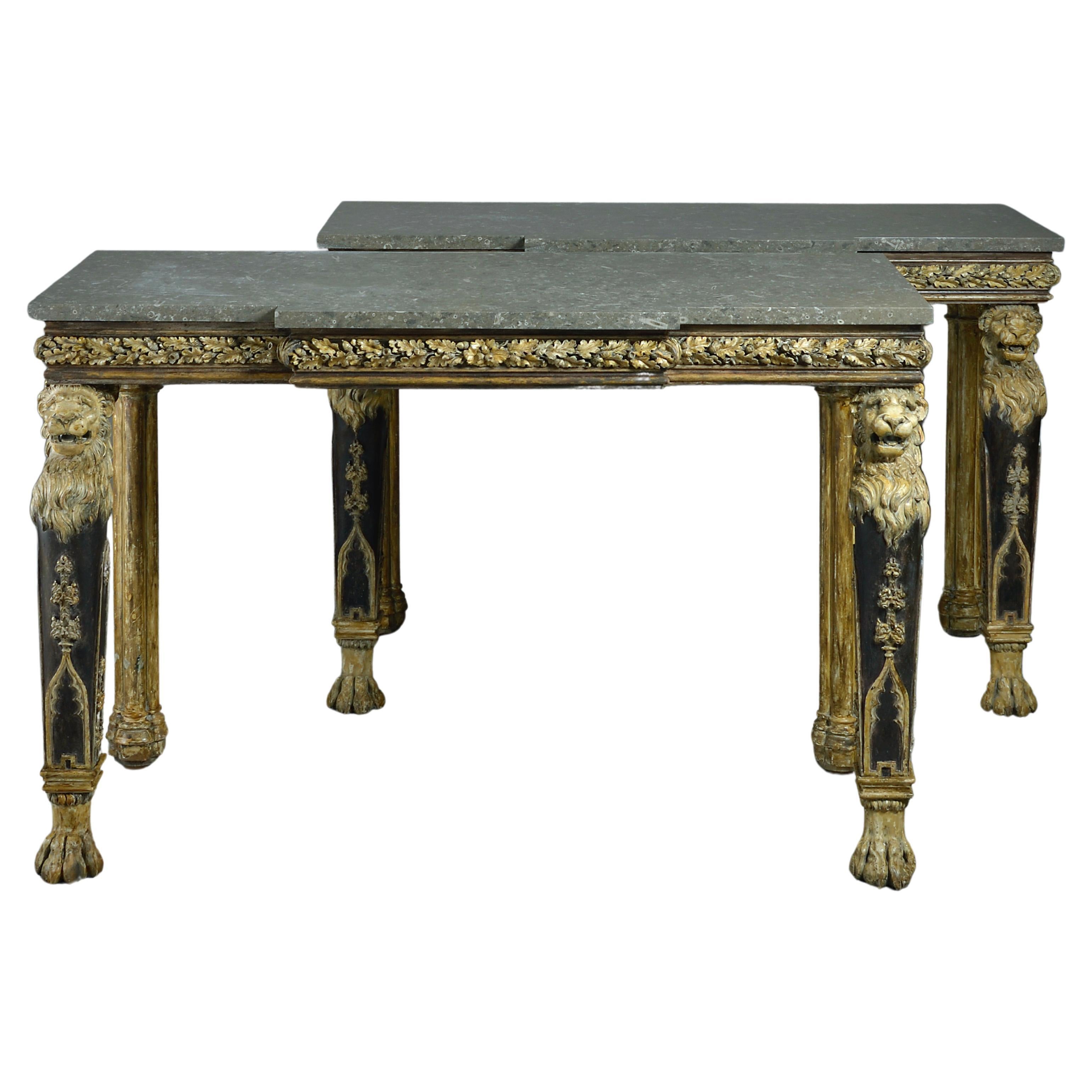 Pair of Irish George IV Side Tables attributed to James Del Vecchio of Dublin For Sale