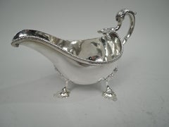 Pair of Irish Georgian Neoclassical Sterling Silver Gravy Boats