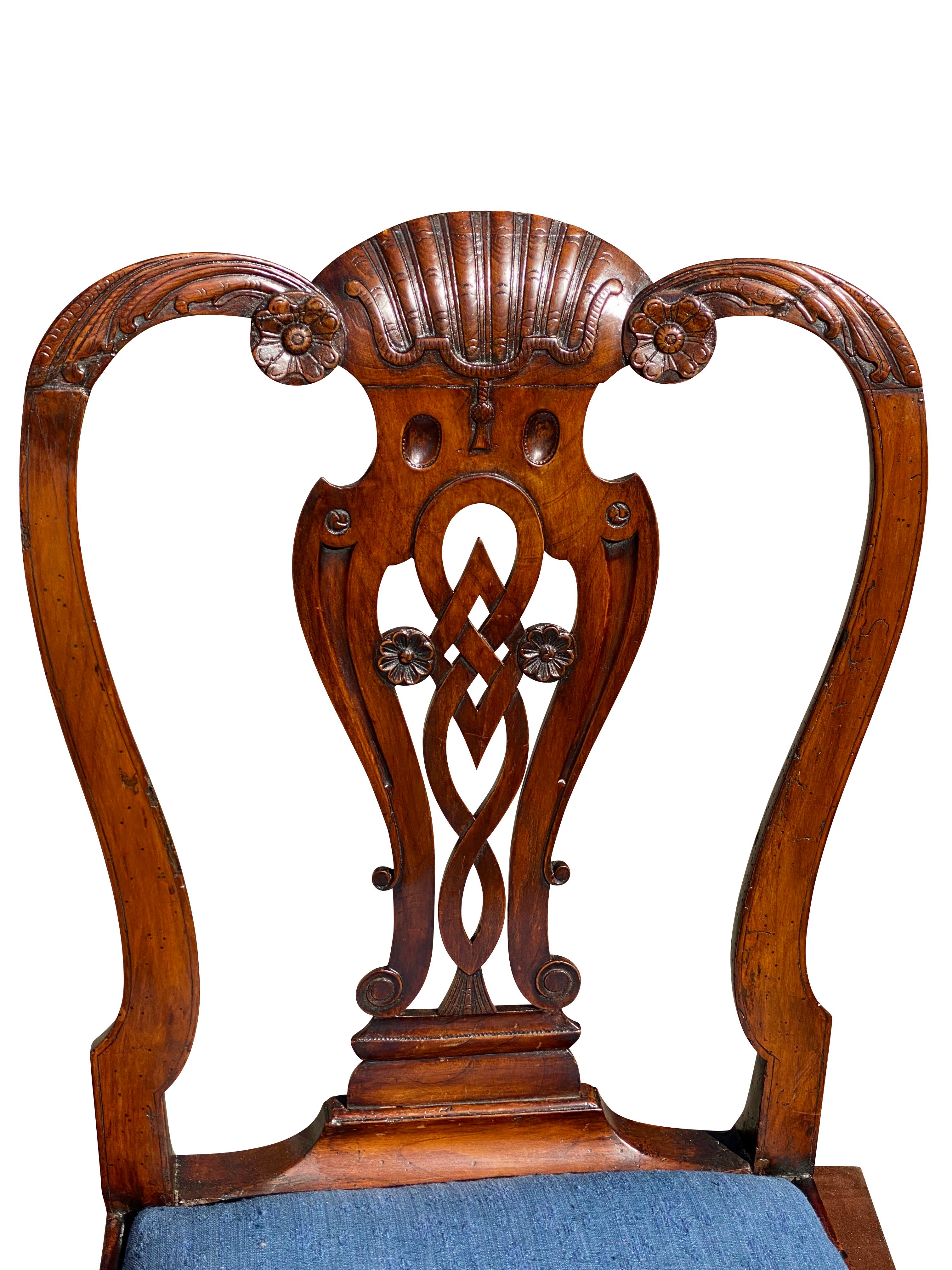 Mid-18th Century Pair of Irish Georgian Walnut Side Chairs