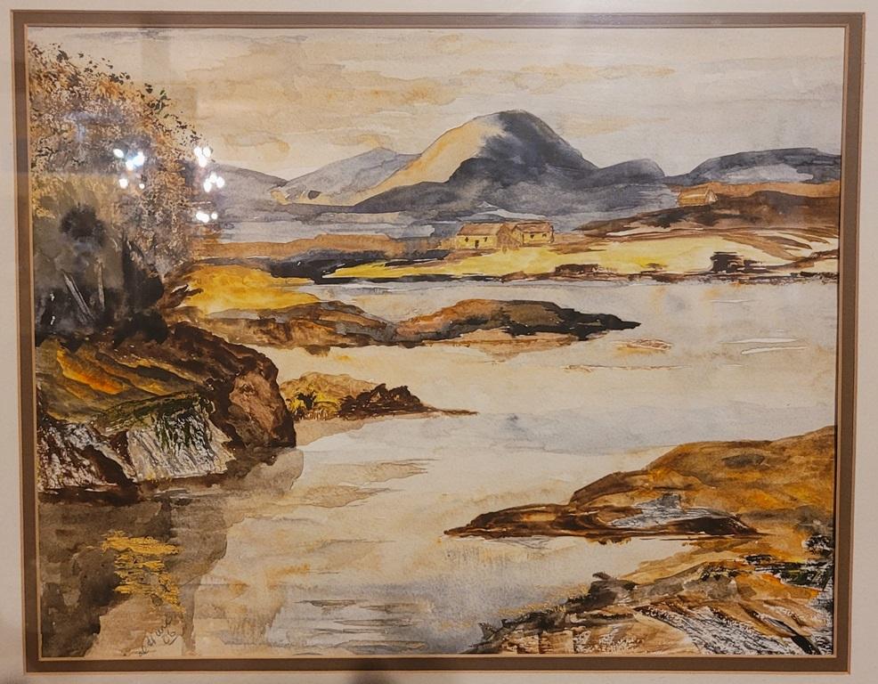 Pair of Irish Landscape Watercolors by Noel Hume In Good Condition For Sale In Dallas, TX