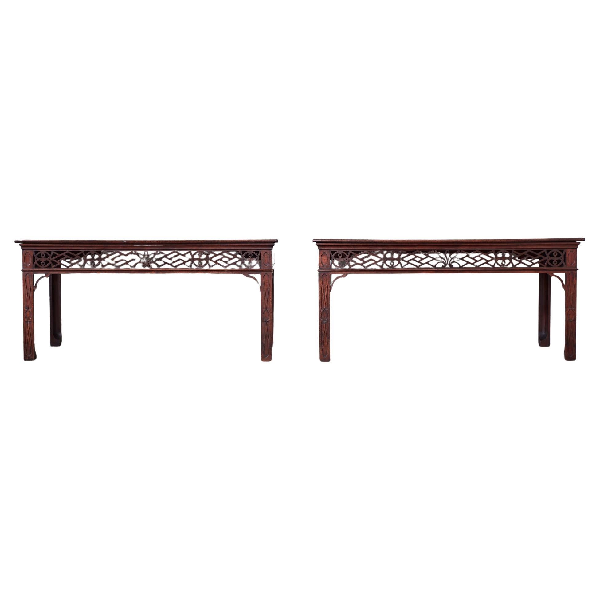 Pair of Irish Mahogany Serving Tables, Late 18th Century