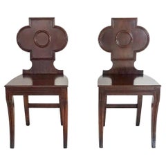 Pair of Irish Regency Mahogany Hall Chairs, circa 1815