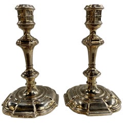 Pair of Irish Silver Candlesticks, George II Dublin, 1737 Likely John Williamson