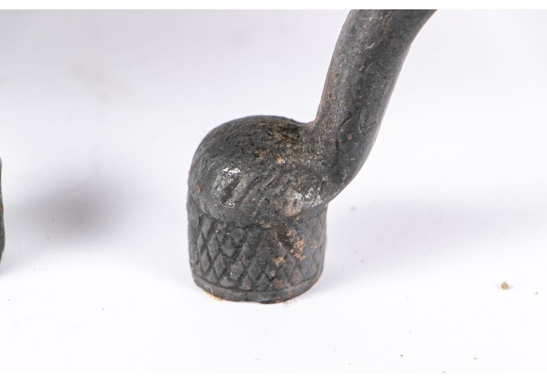 Ottone Coppia di androni in ferro e ottone in vendita