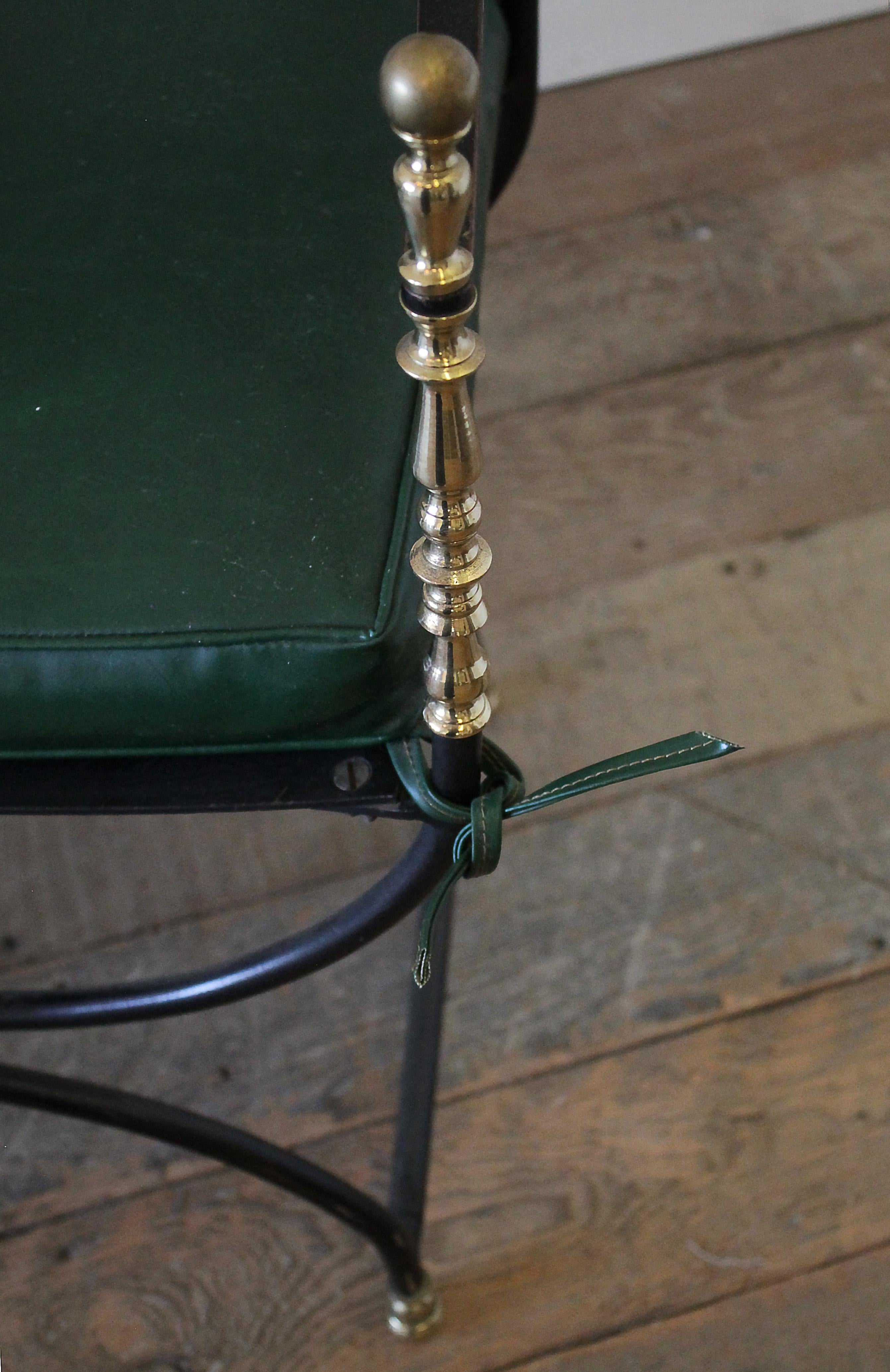 Pair of Iron and Brass Campaign Chairs 1