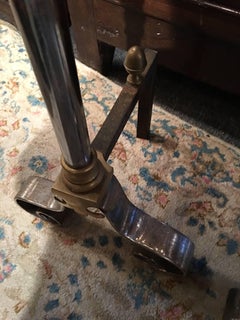 Pair of Iron and Brass Chenets or Andirons, 19th Century