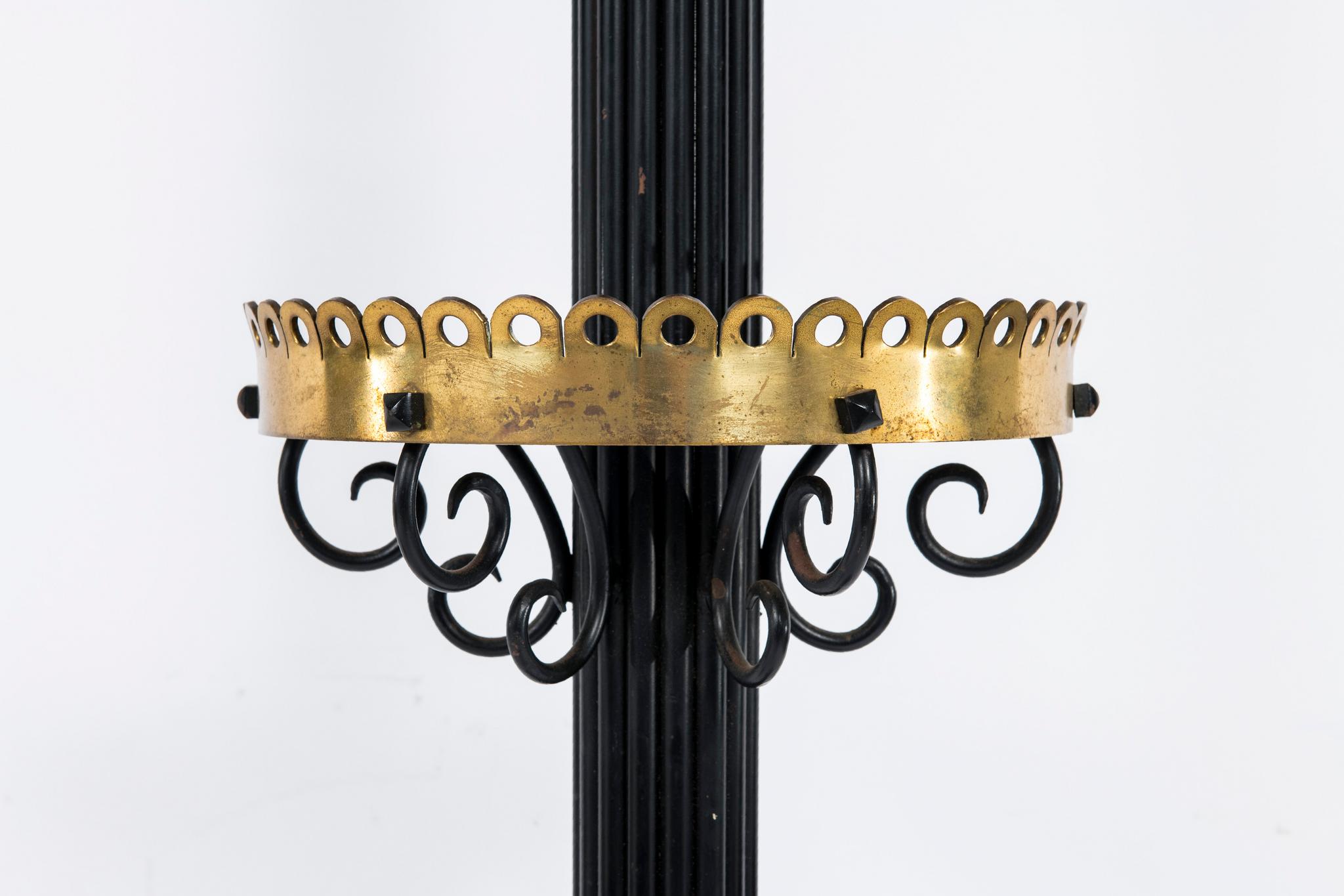 20th Century Pair of Iron and Brass Wall Sconces For Sale