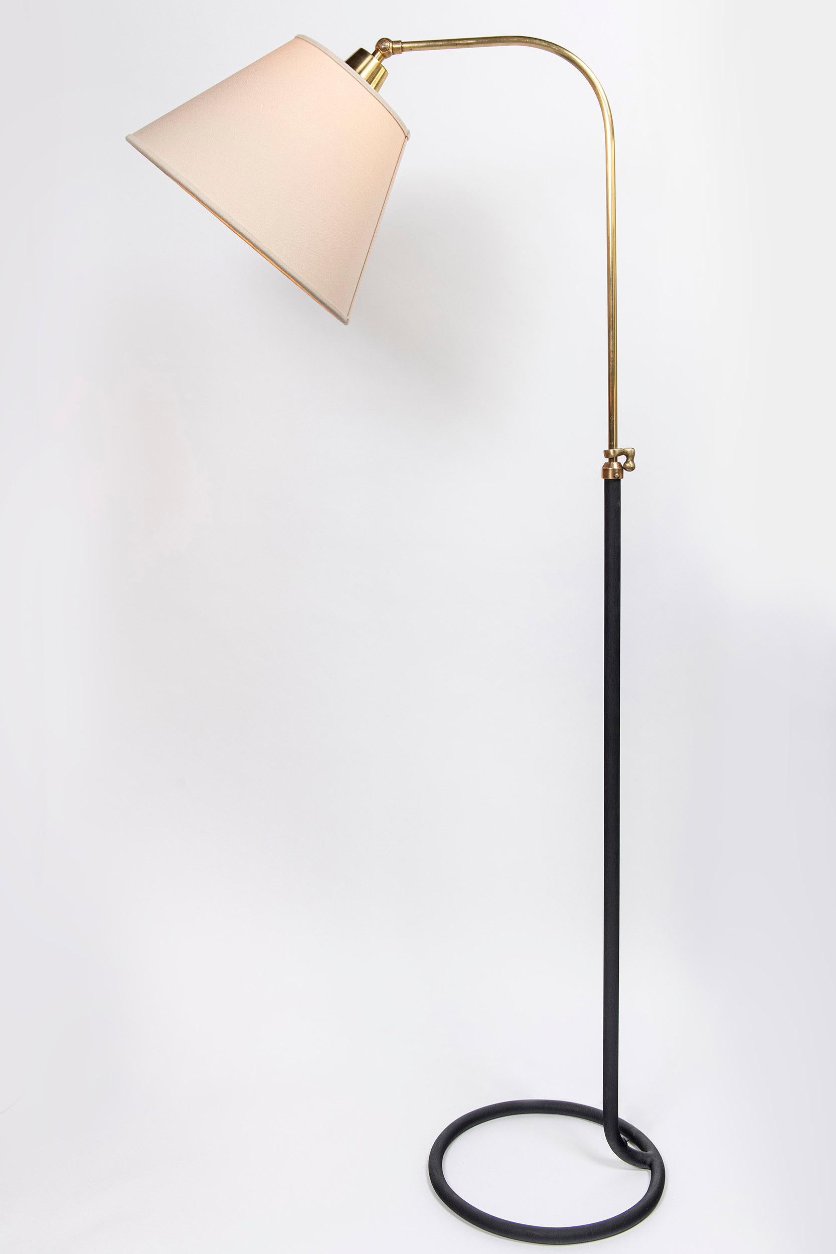 Pair of Iron and Bronze Floor Lamps, by Comte, Argentina, Buenos Aires, c. 1940 For Sale 1