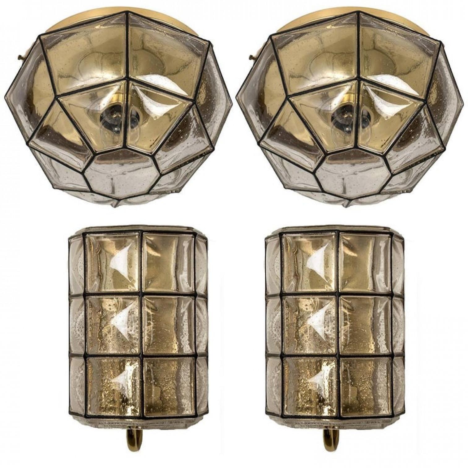 Pair of Iron and Bubble Glass Sconces Wall Lamps by Limburg, Germany, 1960 For Sale 3