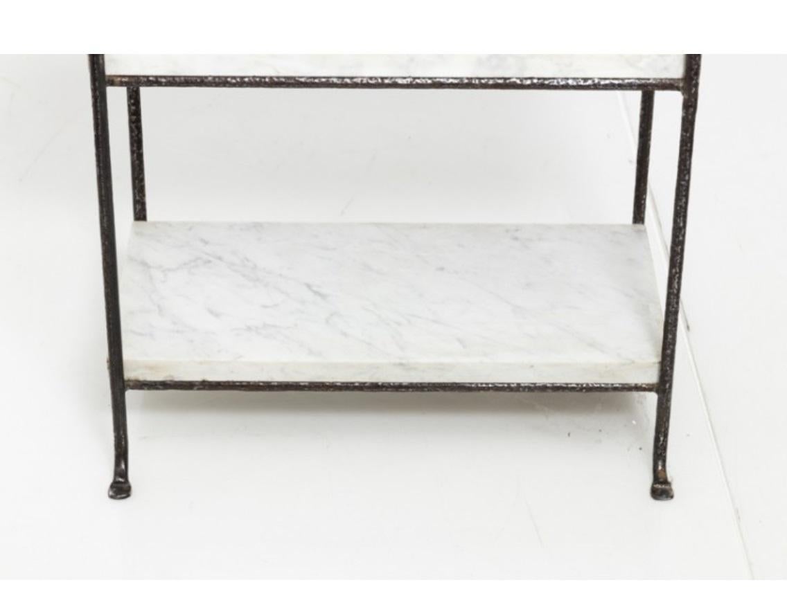 Contemporary Pair of Iron and Carrara Marble Étagères For Sale