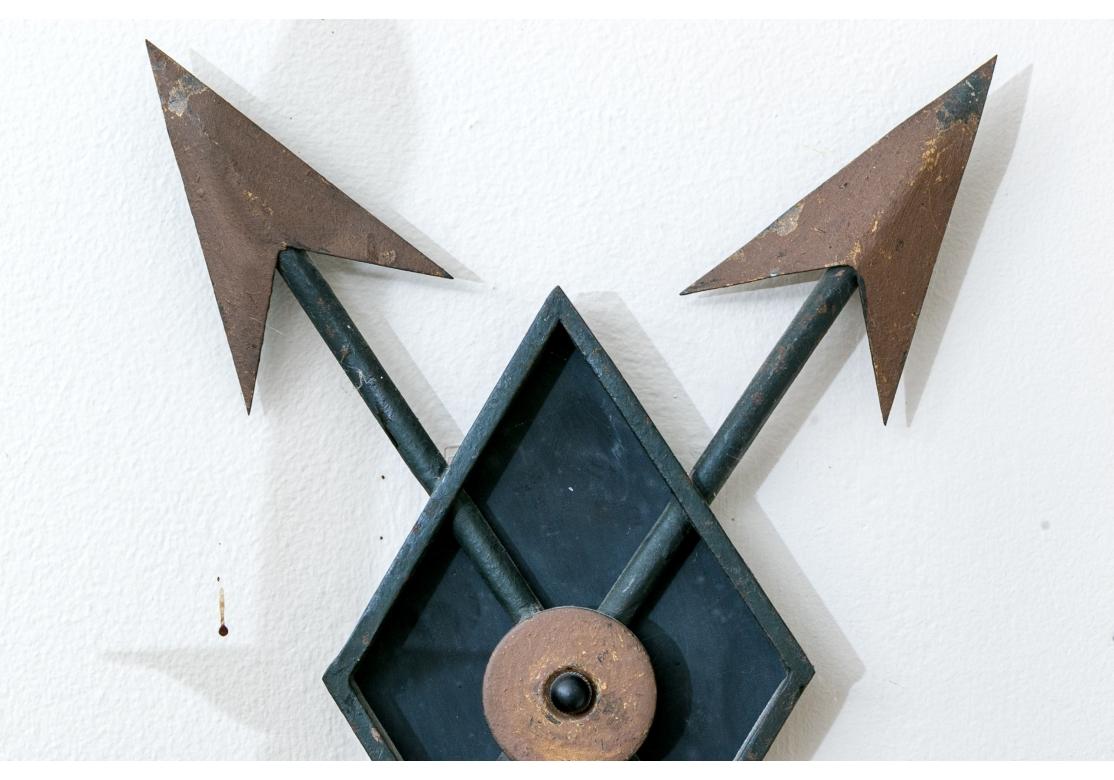 Pair Of Iron And Tole Two Light Wall Sconces For Sale 2