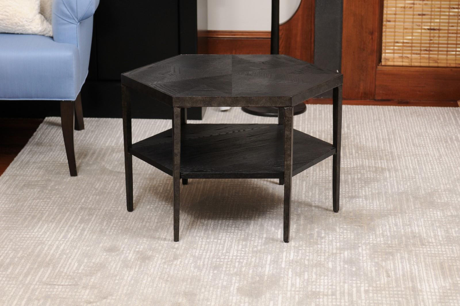 Pair of Iron and Wood End Tables For Sale 3