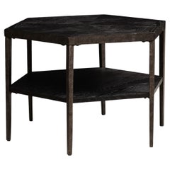 Pair of Iron and Wood End Tables