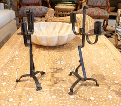 Pair of Iron Candlesticks