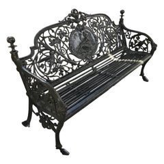 Pair of Iron Cast Iron Benches with “Medallion” Pattern, 20th Century