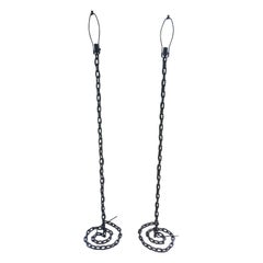 Pair of Iron Chain Floor Lamps in the Style of Franz West
