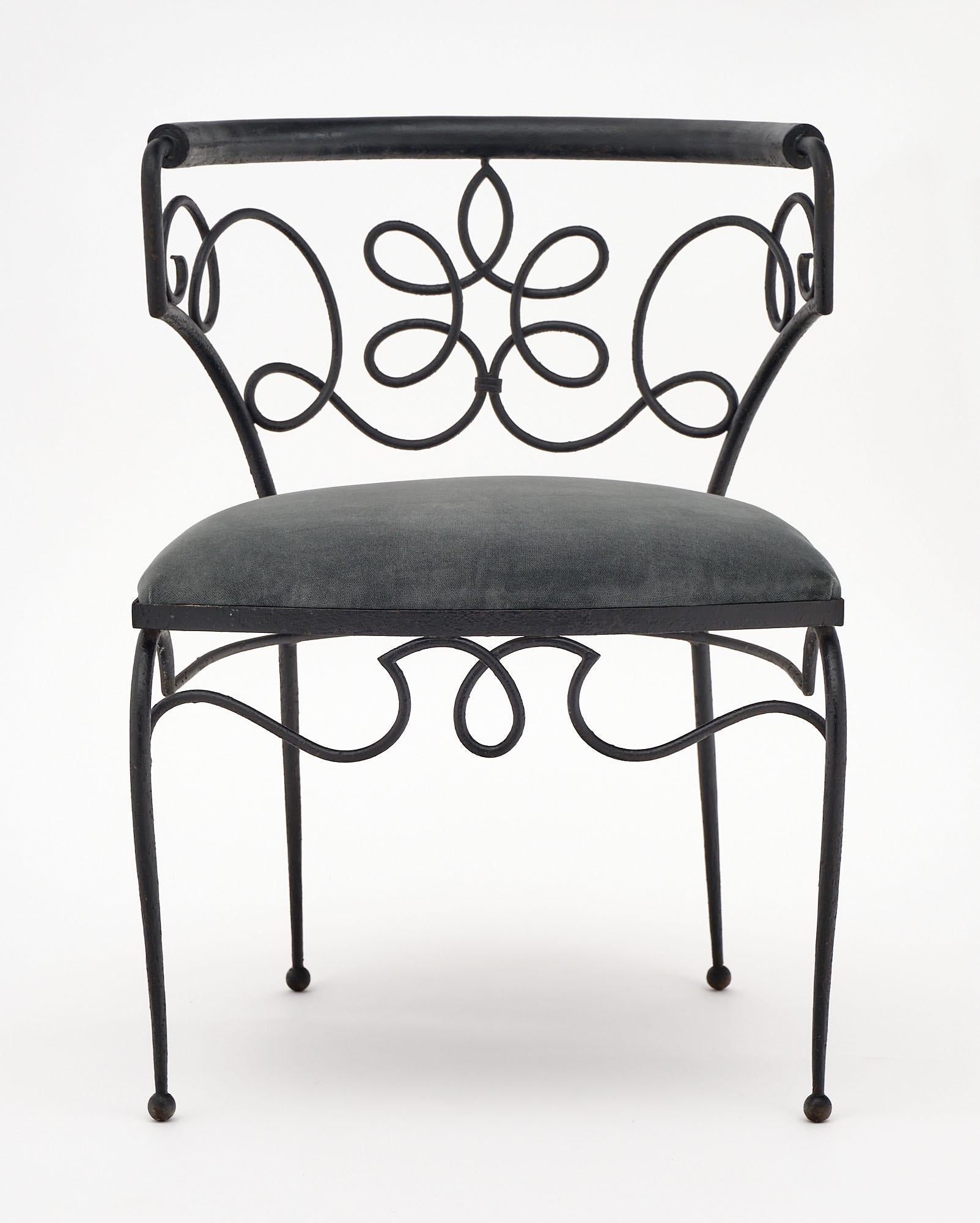 Pair of Iron Chairs by René Drouet In Good Condition In Austin, TX