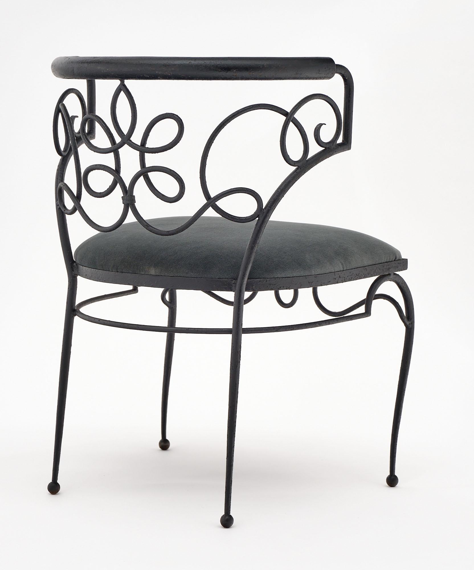 Pair of Iron Chairs by René Drouet 1